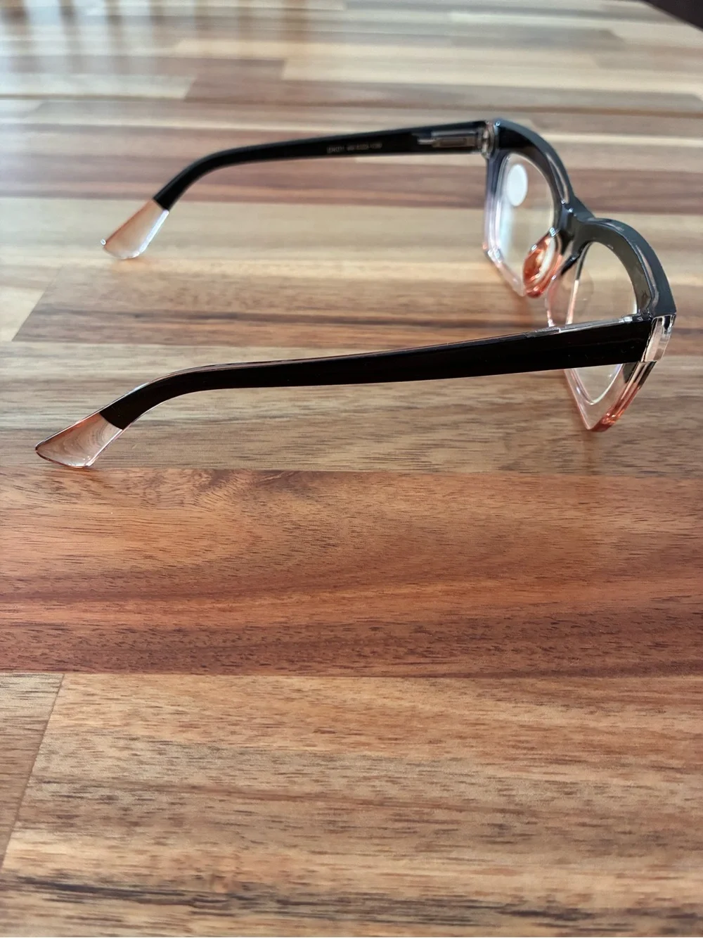 DKNY DK01 Eyeglasses Glasses Frames Transparent Peach and Black +1.0 44-22-139